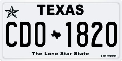 TX license plate CDO1820