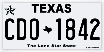 TX license plate CDO1842