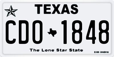 TX license plate CDO1848