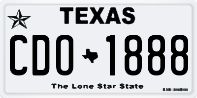 TX license plate CDO1888