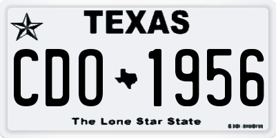 TX license plate CDO1956