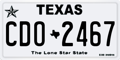 TX license plate CDO2467