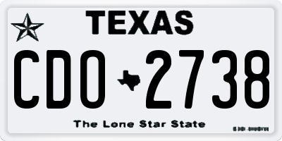 TX license plate CDO2738