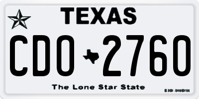 TX license plate CDO2760