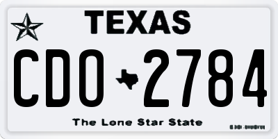TX license plate CDO2784
