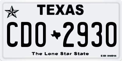 TX license plate CDO2930