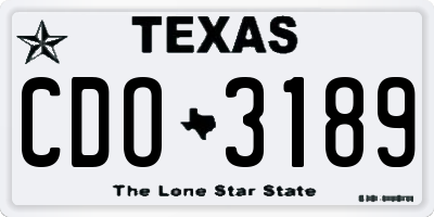 TX license plate CDO3189