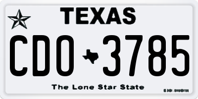 TX license plate CDO3785