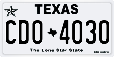 TX license plate CDO4030