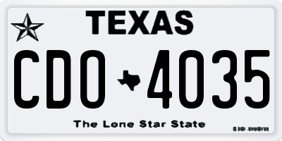 TX license plate CDO4035