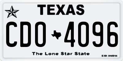 TX license plate CDO4096