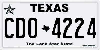 TX license plate CDO4224