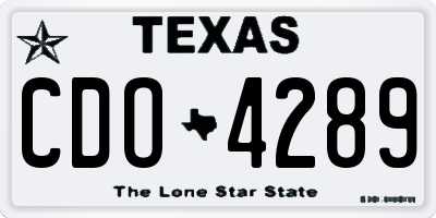 TX license plate CDO4289
