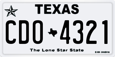 TX license plate CDO4321
