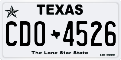 TX license plate CDO4526