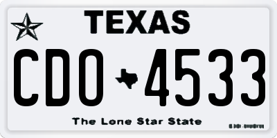 TX license plate CDO4533