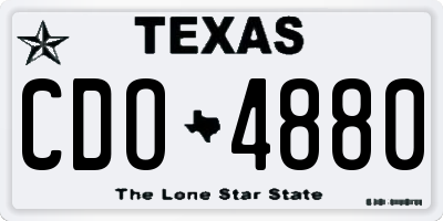 TX license plate CDO4880