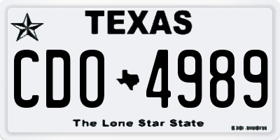 TX license plate CDO4989