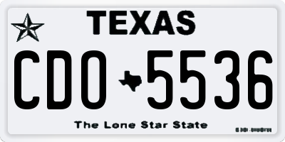 TX license plate CDO5536