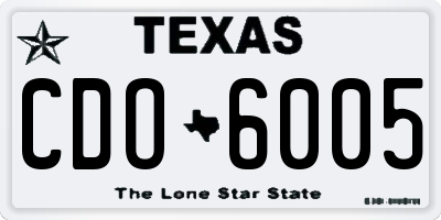 TX license plate CDO6005