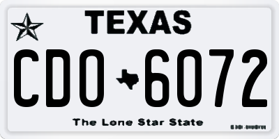 TX license plate CDO6072