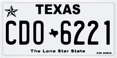 TX license plate CDO6221