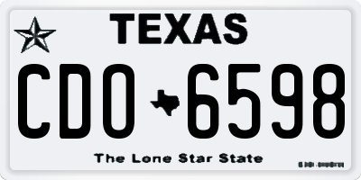 TX license plate CDO6598
