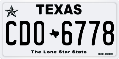 TX license plate CDO6778