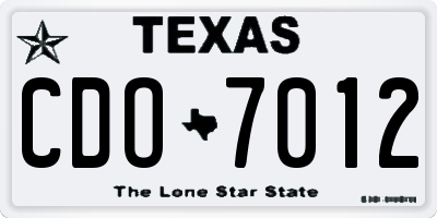 TX license plate CDO7012