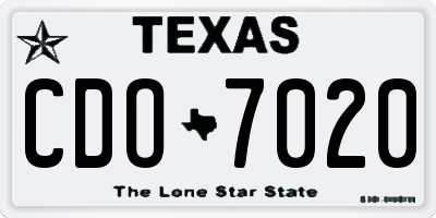 TX license plate CDO7020