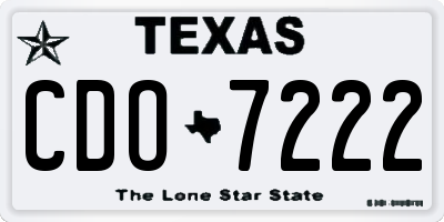 TX license plate CDO7222