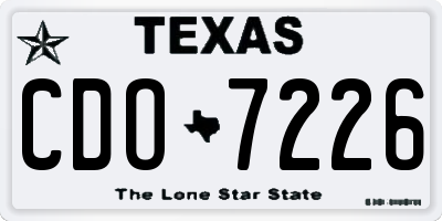 TX license plate CDO7226