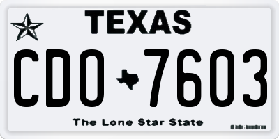 TX license plate CDO7603
