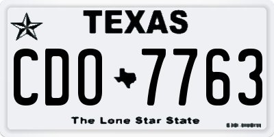 TX license plate CDO7763