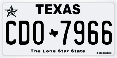 TX license plate CDO7966