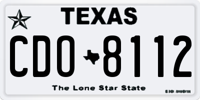 TX license plate CDO8112