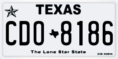 TX license plate CDO8186