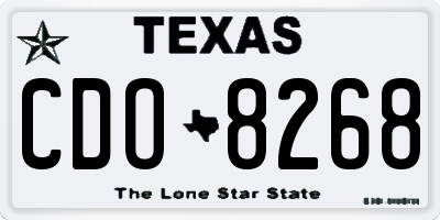 TX license plate CDO8268