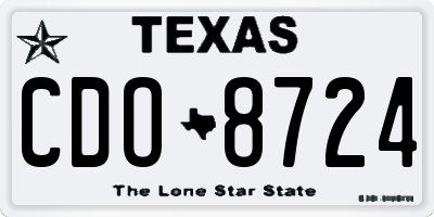 TX license plate CDO8724