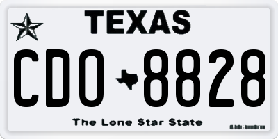 TX license plate CDO8828