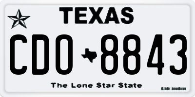 TX license plate CDO8843