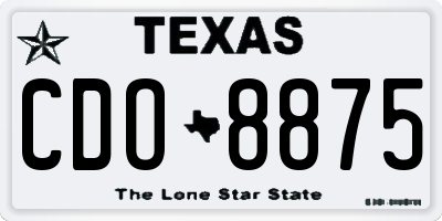 TX license plate CDO8875