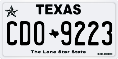 TX license plate CDO9223