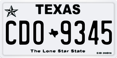 TX license plate CDO9345