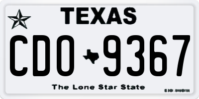 TX license plate CDO9367
