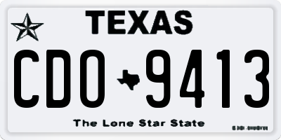 TX license plate CDO9413