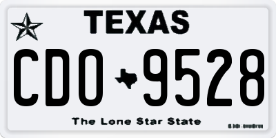 TX license plate CDO9528