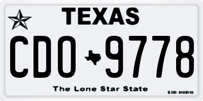 TX license plate CDO9778