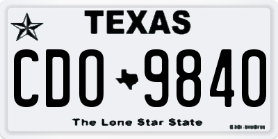 TX license plate CDO9840
