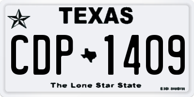 TX license plate CDP1409